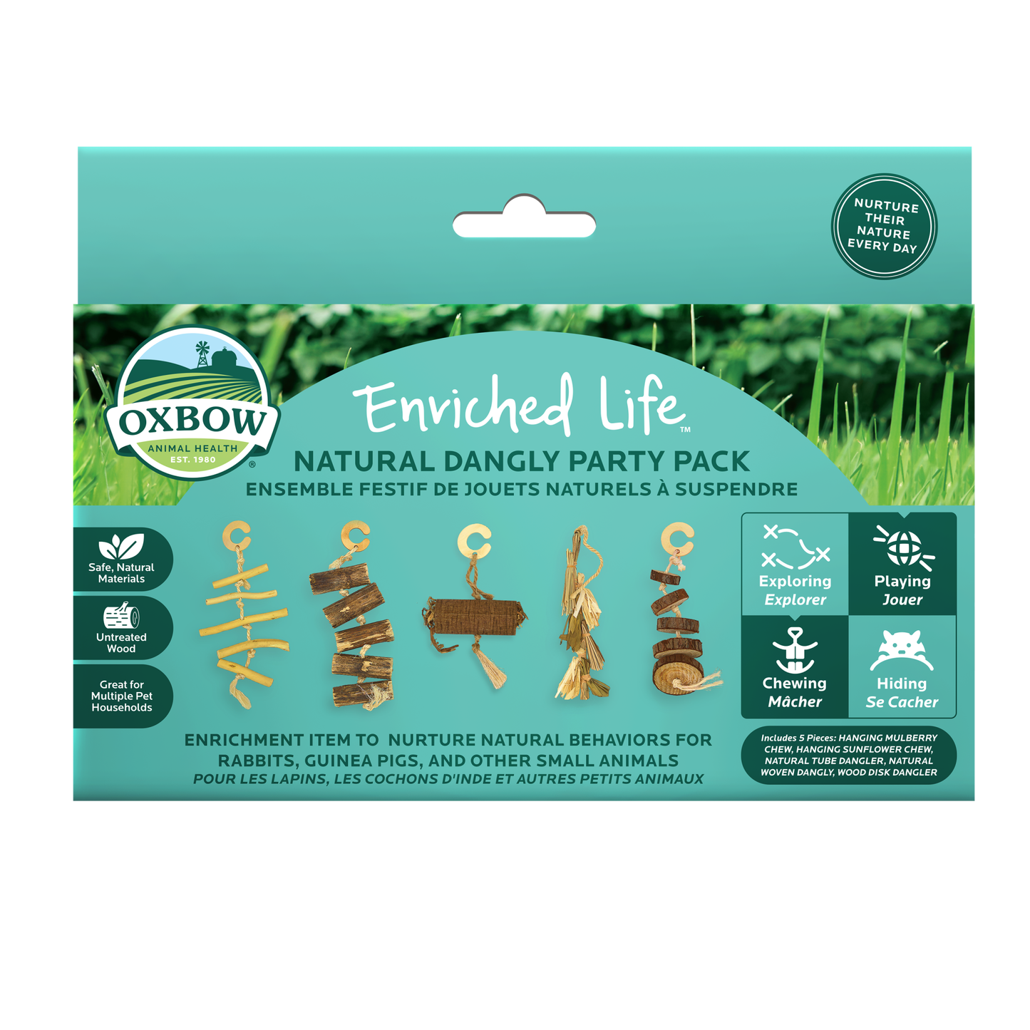 Oxbow Animal Health Enriched Life Natural Dangly Party Pack Small Animal Chew Toy 744845968858
