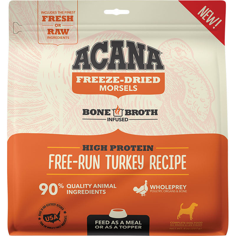 Acana Dog Grain Free Freeze Dried Morsels Turkey 8oz 064992715588