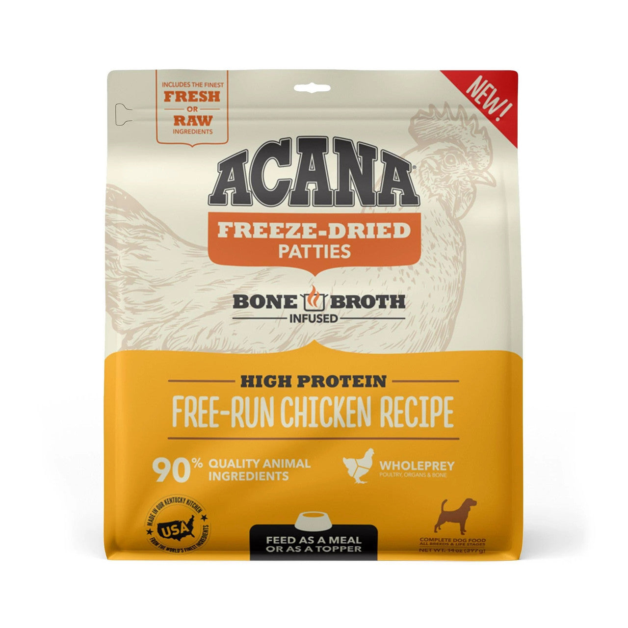 Acana Dog Grain Free Freeze Dried Patties Chicken 14oz 064992715557