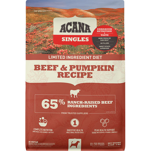 Acana Dog Grain Free Singles Beef & Pumpkin 4.5lb