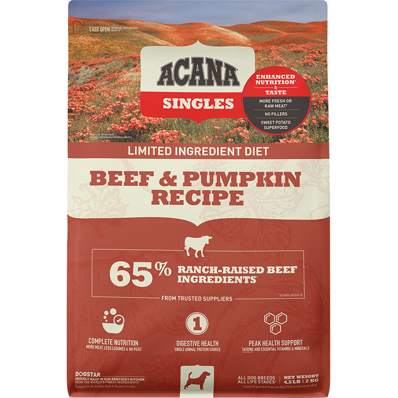 Acana Dog Grain Free Singles Beef & Pumpkin 4.5lb 064992714031