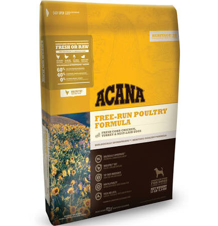 Acana Heritage Free Run Poultry Formula Grain Free Dry Dog Food-4.5-lb-{L+x} 064992501457