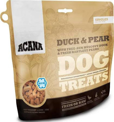 Acana Singles Grain Free Limited Ingredient Diet Duck And Pear Formula Dog Treats-3.25-oz-{L+x} 064992711900