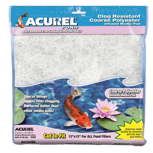 Acurel Coarse Polyester Media Pad 12 in x - Pond