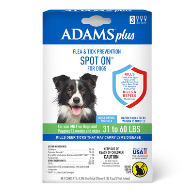 Adams Plus Flea & Tick Prevention Spot On for Dogs, Large Dogs 31 to 60 lbs