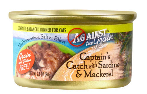 Against the Grain CaptaināS Catch Sardine & Mackerel Dinner Wet Cat Food 2.8oz