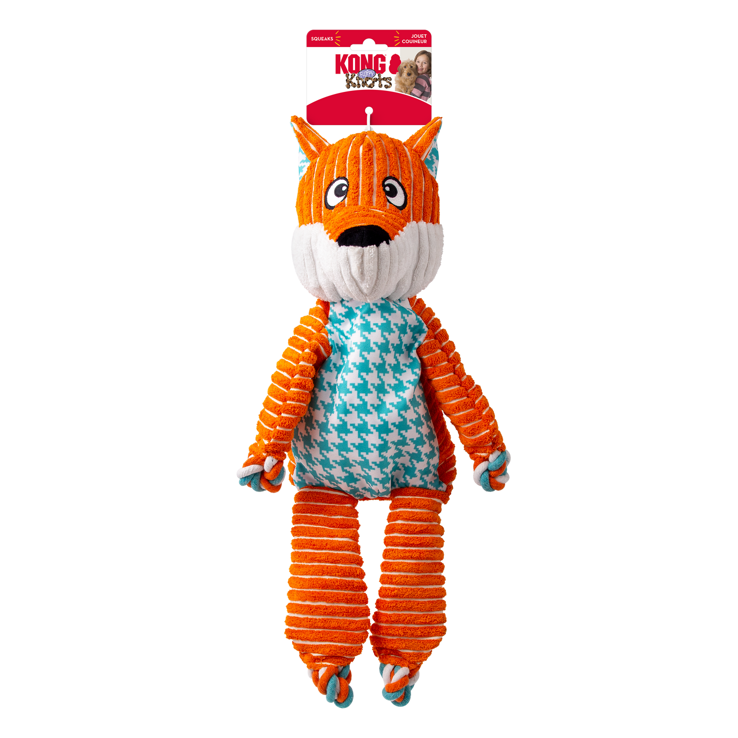 KONG Floppy Knots Dog Toy Fox X-Large 035585533001