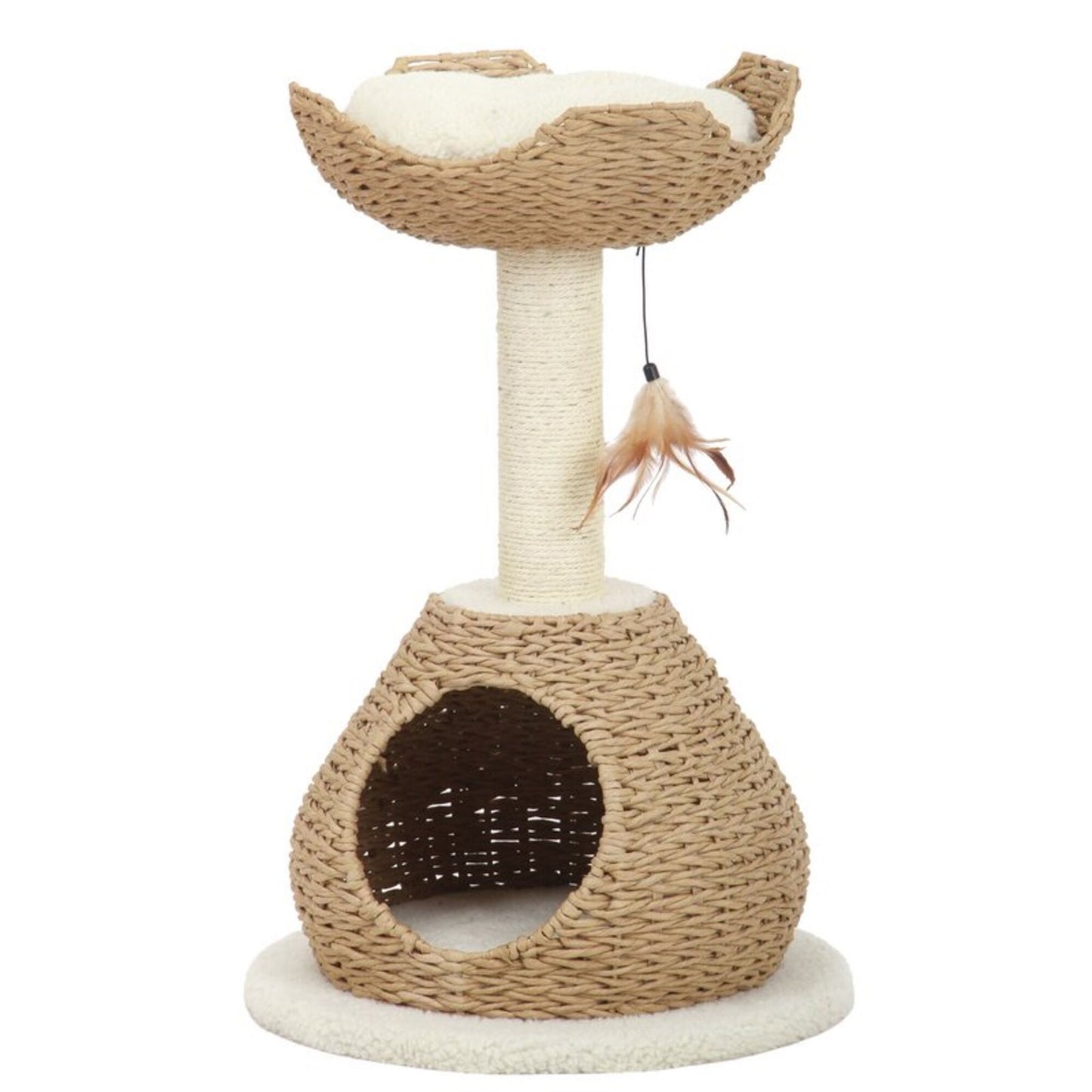 PetPals Walk Up 2-Level Cat Tree Beige & Cream 29.5 in 818483011068
