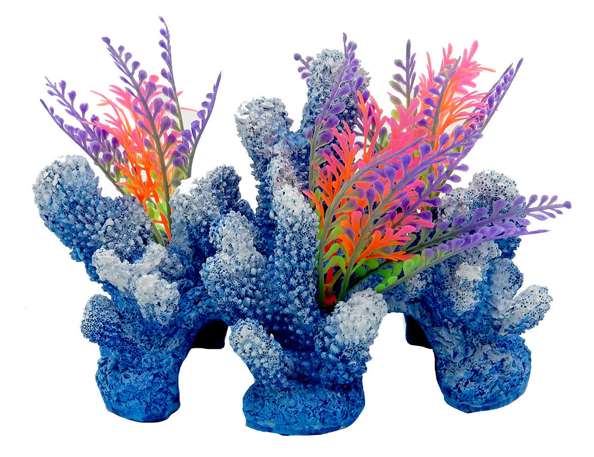 Blue Ribbon Pet Products Exotic Environments Rainbow Coral Reef w/Caves Aquarium Ornament Small 030157020804