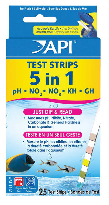 API 5 - in - 1 Freshwater Aquarium Test Strip 25 Count