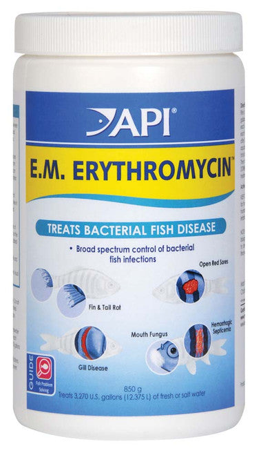 API E.M. Erythromycin Freshwater Fish Powder Medication 850 g - Aquarium