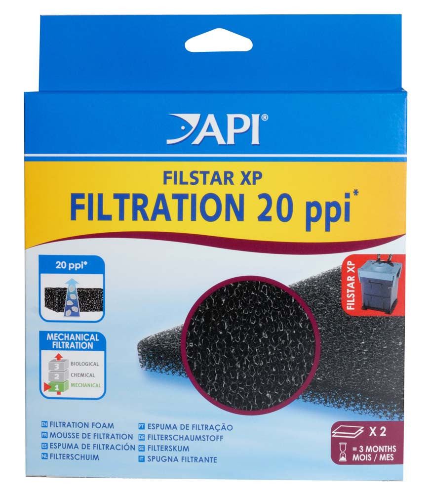 API Filstar Coarse Filtration Foam 20 PPI Black 2 Pack
