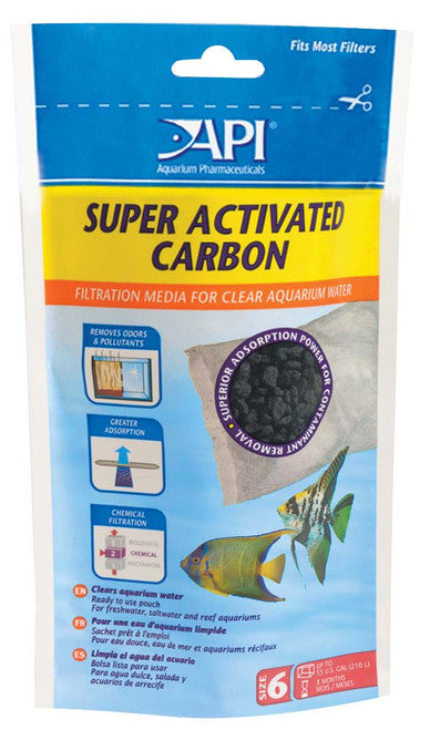 API Super Activated Carbon Filter Media Size 6 1 Pack - Aquarium