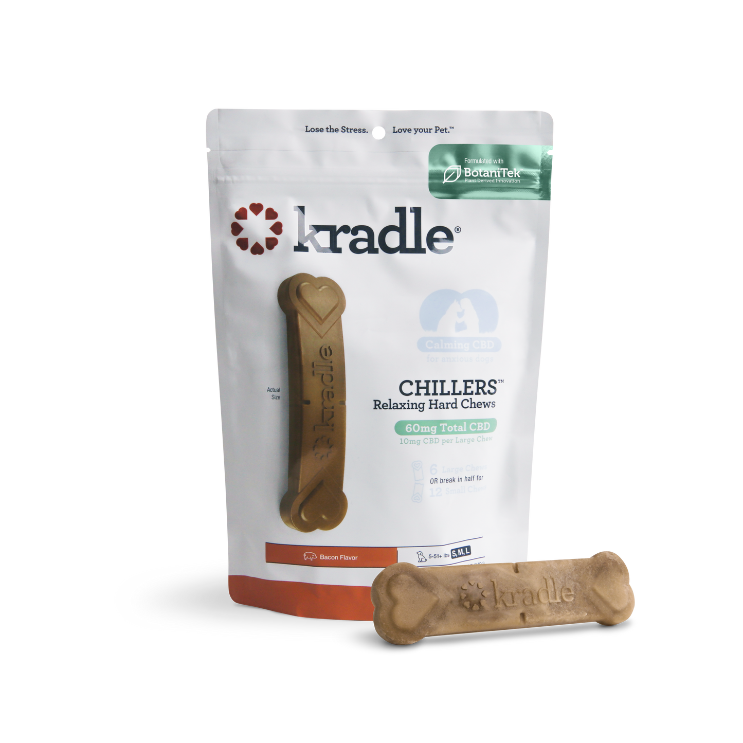 Kradle Chillers Relaxing CBD Hard Chew 10MG Bacon 6 ct 850015561290