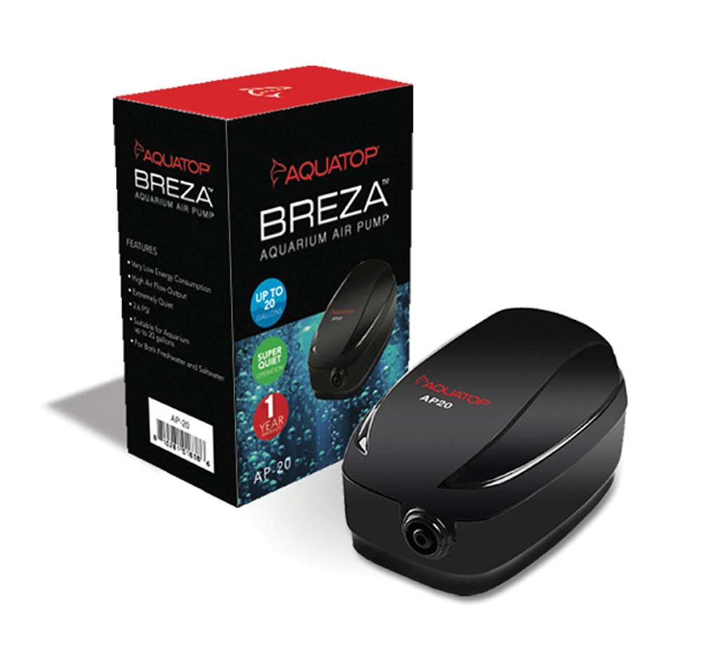 Aquatop BREZA AP-20 Aquarium Air Pump Up to 20gal Black