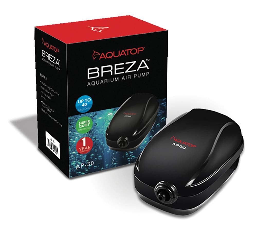 Aquatop BREZA AP-30 Aquarium Air Pump Up to 40gal Black