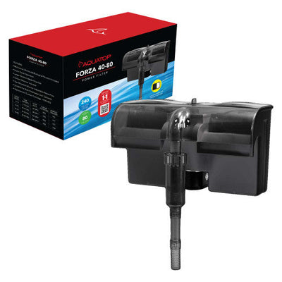 Aquatop FORZA 40 - 80 Power Filter with Surface Skimmer Black 240 GPH - Aquarium