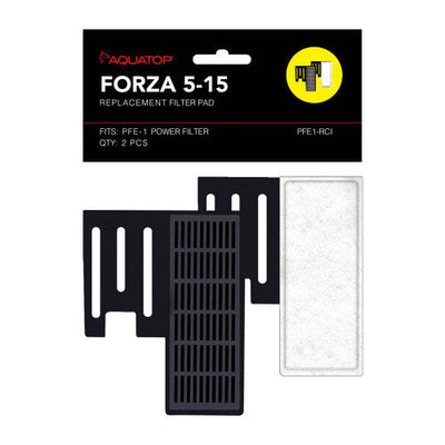 Aquatop FORZA Replacement Filter Inserts with Premium Activated Carbon 5 - 15 Black White 2 Pack (D) - Aquarium