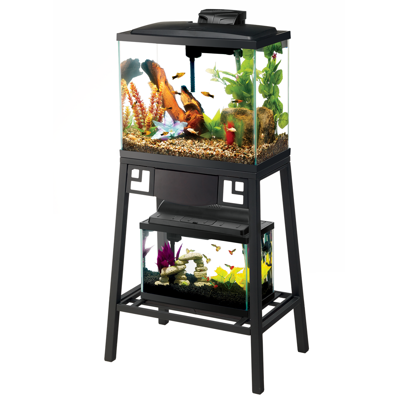 Aqueon Forge Metal Aquarium Stands Black/Brown 20 x 10 Inches (D)