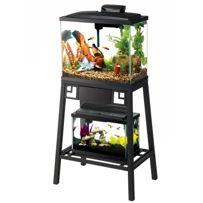 Aqueon Forge Metal Aquarium Stands Black/Brown 20 x 10 Inches (D)