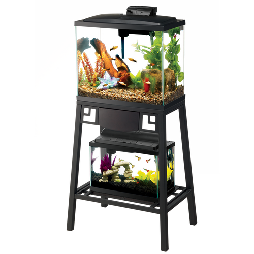 Aqueon Forge Metal Aquarium Stands Black/Brown 20 x 10 Inches (D)