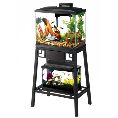 Aqueon Forge Metal Aquarium Stands Black/Brown 20 x 10 Inches (D)