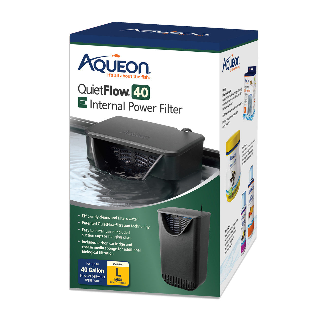 Aqueon QuietFlow E Internal Power Filter Large - 40 Gallon
