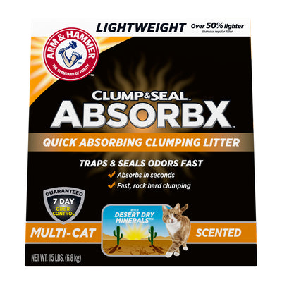 Arm & Hammer Clump & Seal AbsorbX Lightweight Multi-Cat Scented Litter 15lb