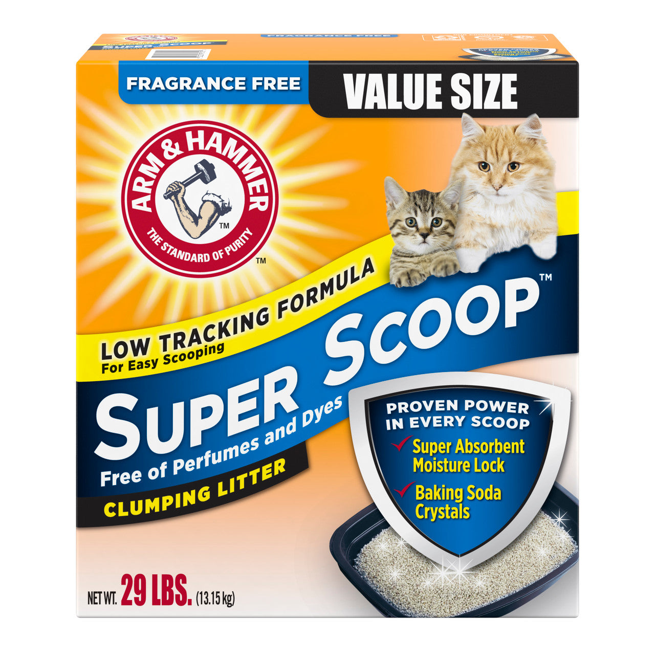 Arm & Hammer Super Scoop Unscented Odor Control Clumping Cat Litter 29lb