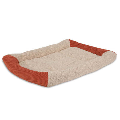 Aspen Self Warming Bolster Dog Mat Barn Red Cream 16 Inches X 9