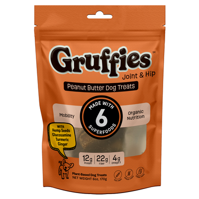 Green Gruff Gruffies Joint & Hip Dog Treats Peanut Butter 6 oz 850040220773