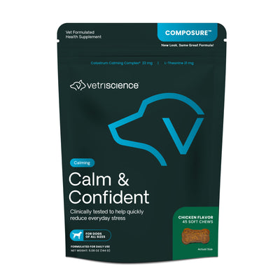 VetriScience Composure Calming Soft Chews Dog Supplement Chicken 45 ct 026664016041