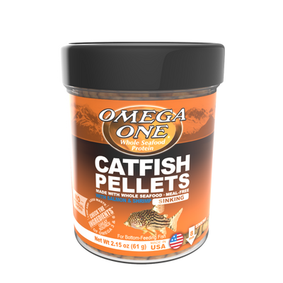 Omega One Catfish Sinking Pellet w/Shrimp Fish Food 2.15 oz 698220032910