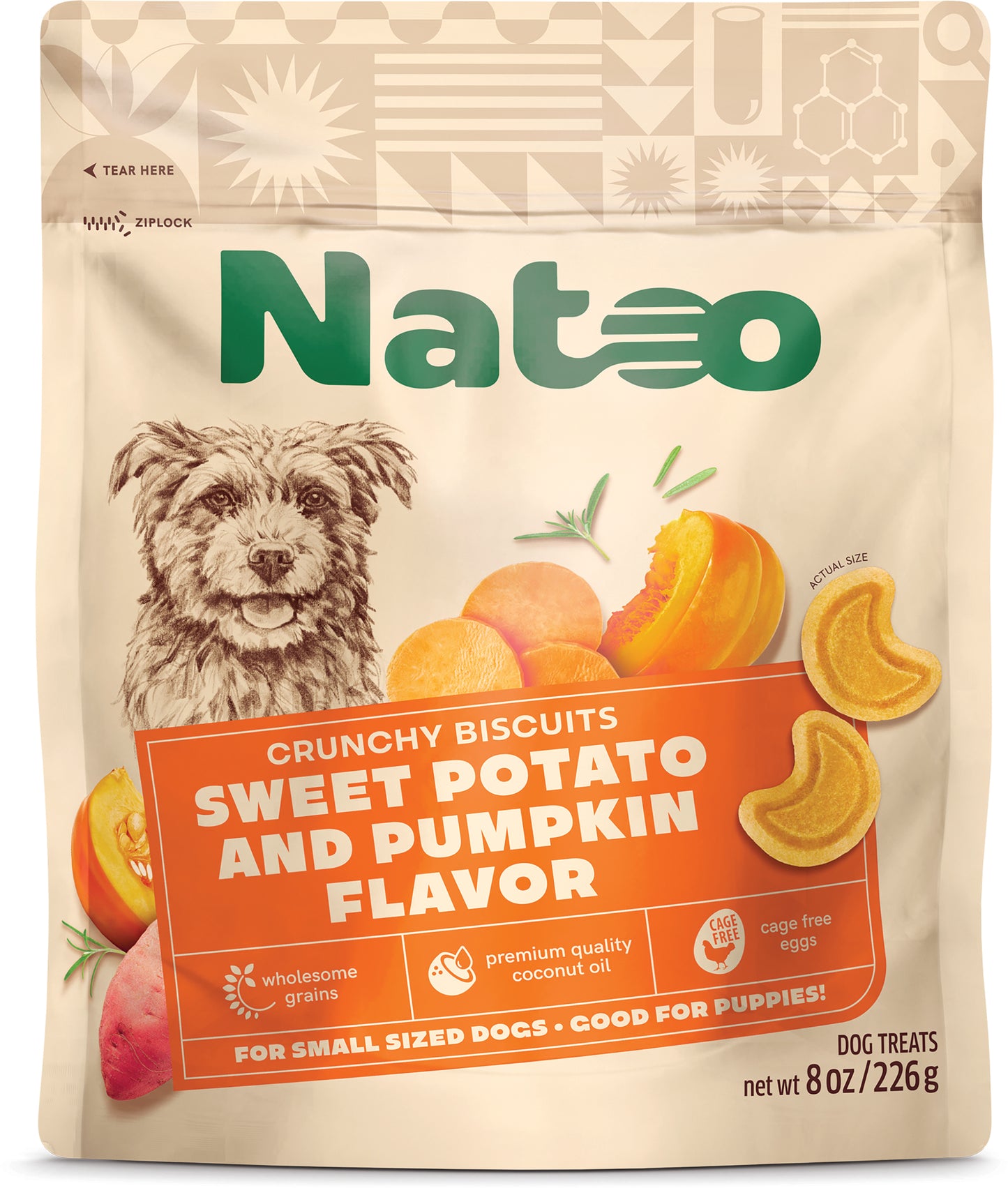 Natoo Crunchy Dog Biscuits Sweet Potato & Pumpkin 8 oz 850039634031