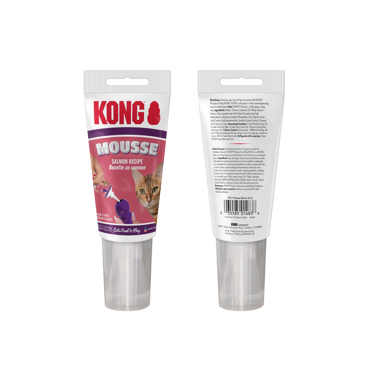 KONG Mousse Cat Treat Paste Salmon 2.5 oz 035585014838