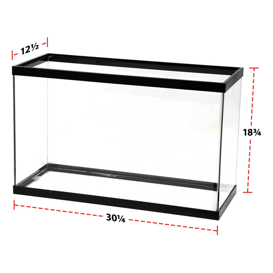 Aqueon Standard Glass Rectangle Aquarium Clear Silicone Black 29 gall. 30x12x18" SD-3