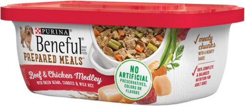 Beneful Prepared Meals Beef & Chicken Medley 8/10 oz. Pack {L + 1} 178347 - Dog