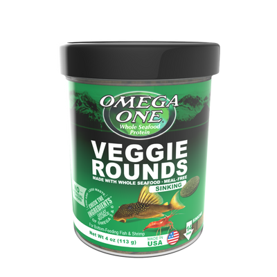 Omega One Veggie Rounds Sinking Pellet Fish Food 4 oz 698220053212