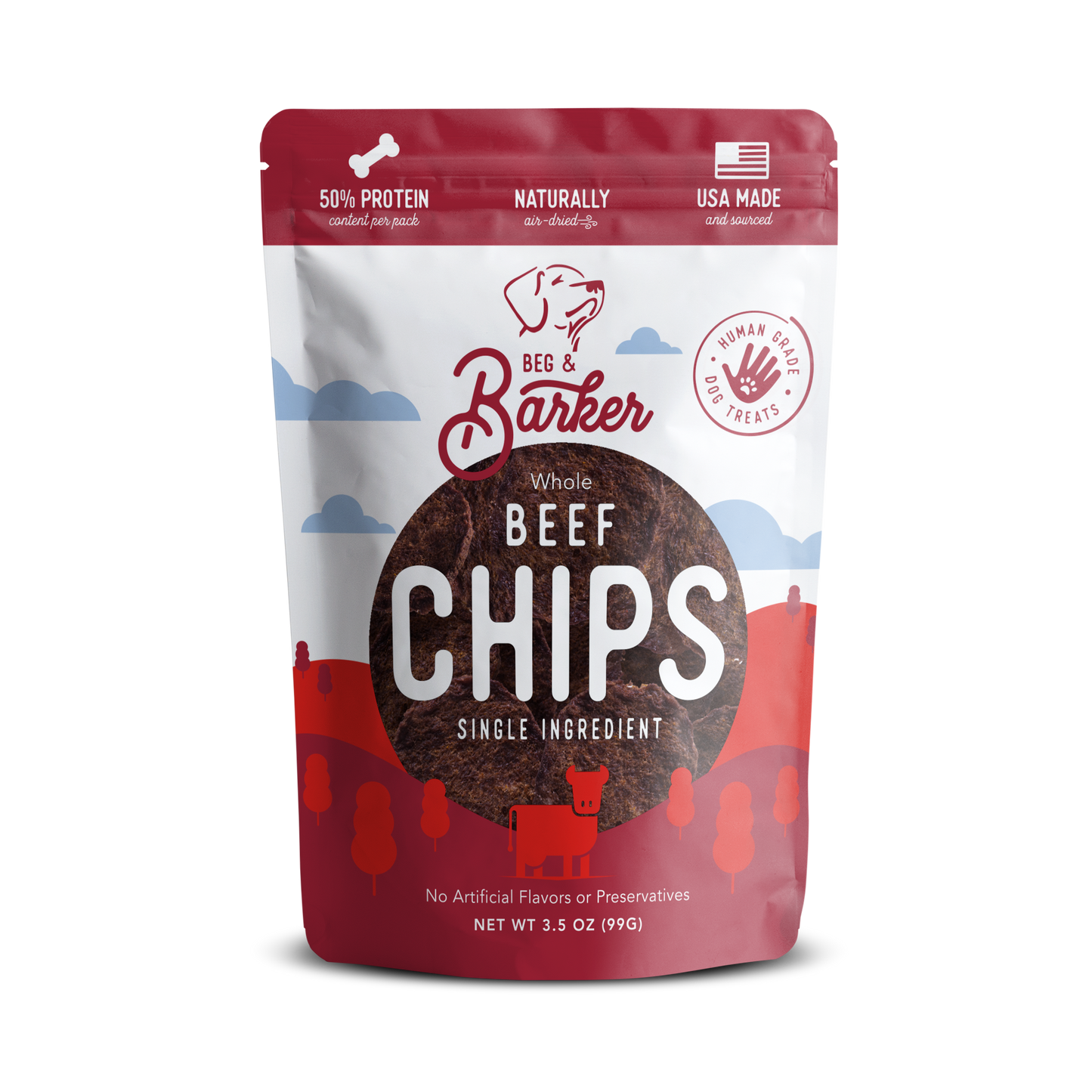 Beg & Barker Beef Heart Chips Dog Treats 3.5 oz 850015093371