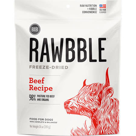 Bixbi Rawbble Dog Freeze Dried Beef 14oz {L+x} 091037509253