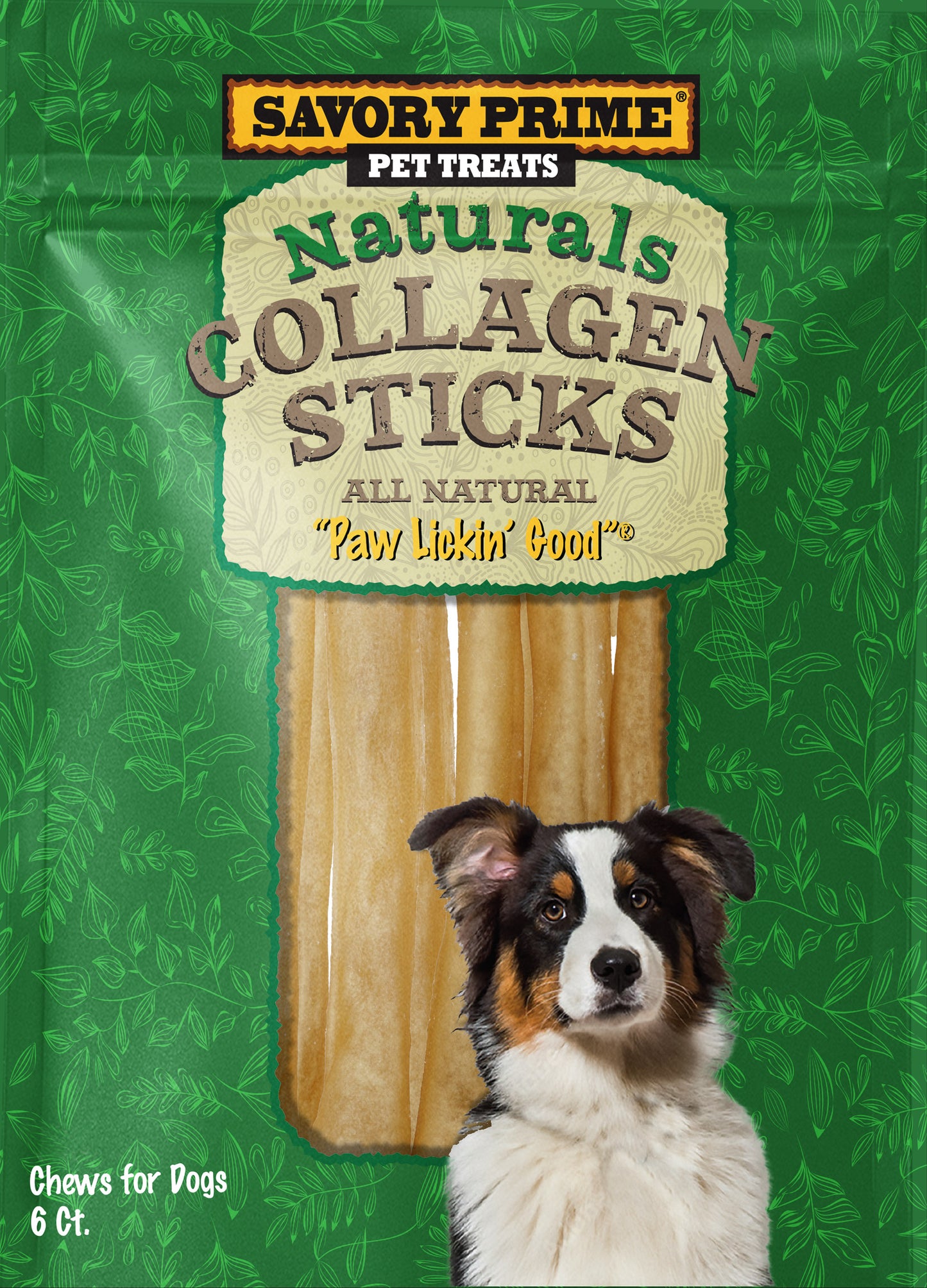 Savory Prime Naturals Collagen Sticks Dog Chews 6 in, 6 ct 810359003276