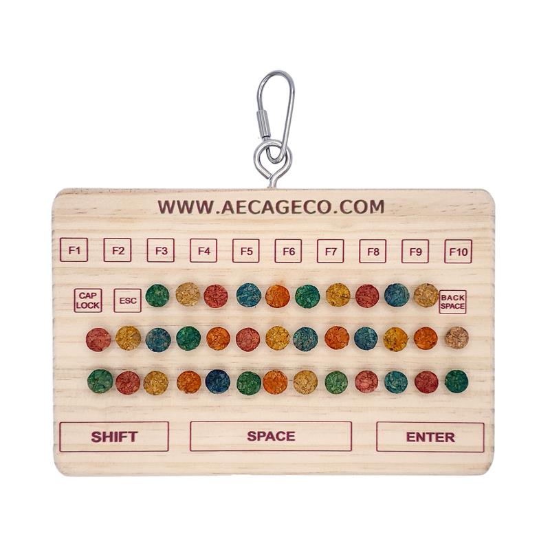 A & E Cages Happy Beaks Wood and Cork Keyboard Bird Toy 644472992083