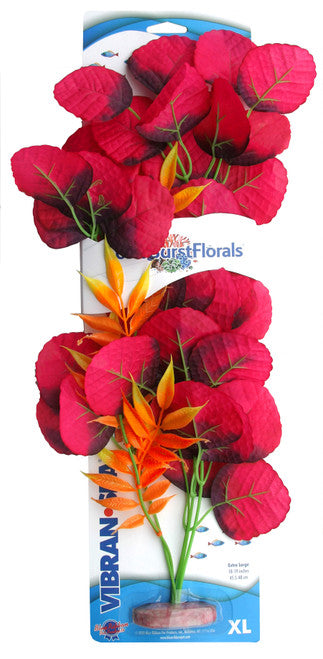 Blue Ribbon Colorburst Florals Broad Lily Leaf Aquarium Plant Red XL