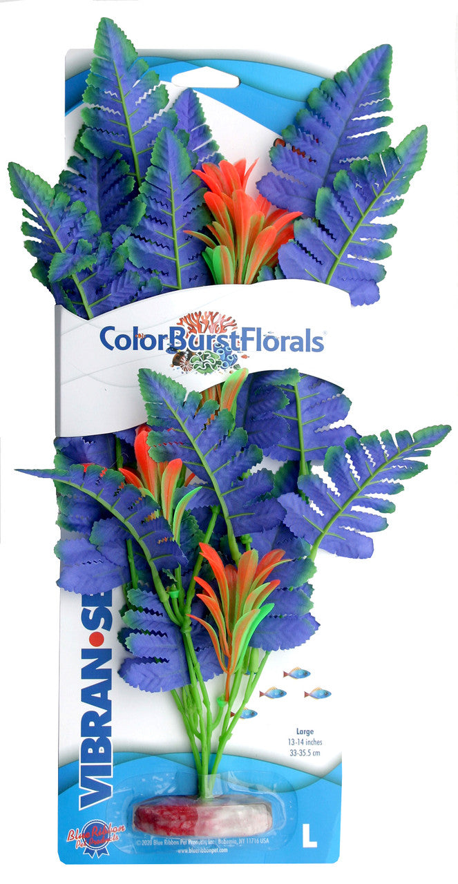 Blue Ribbon Colorburst Florals Butterfly Sword Aquarium Plant Blue LG