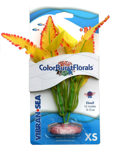 Blue Ribbon Colorburst Florals Ferndale Aquarium Plant Yellow XS