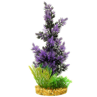 Blue Ribbon ColorBurst Florals Gravel Base Pacifica Plant Black Purple 12 in - Aquarium