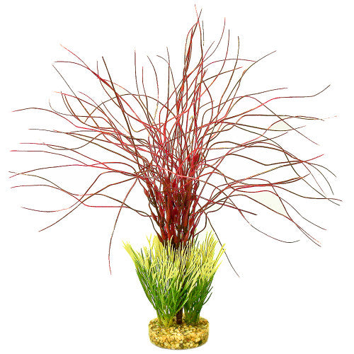 Blue Ribbon ColorBurst Florals Gravel Base Water Hair Grass Plant Red 13 in - Aquarium