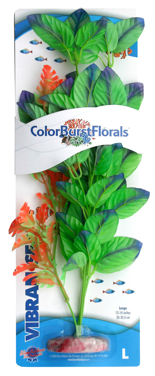 Blue Ribbon Colorburst Florals Melon Leaf Aquarium Plant Green LG