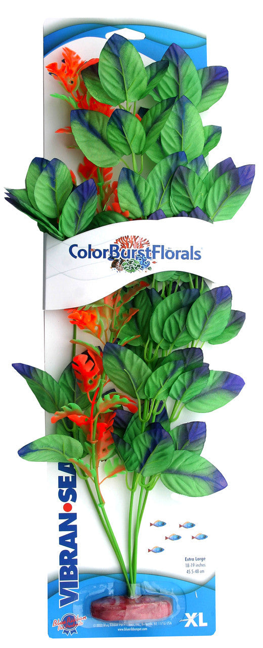 Blue Ribbon Colorburst Florals Melon Leaf Aquarium Plant Green XL