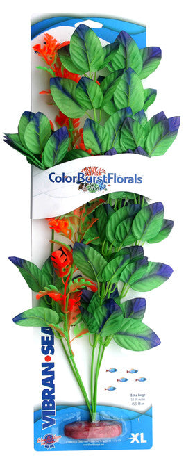 Blue Ribbon Colorburst Florals Melon Leaf Aquarium Plant Green XL